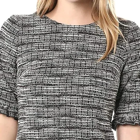 NEW! Karl Lagerfeld Paris Ruffle Pearl Trim Sleeve Dress- Size 4 - Picture 10 of 13